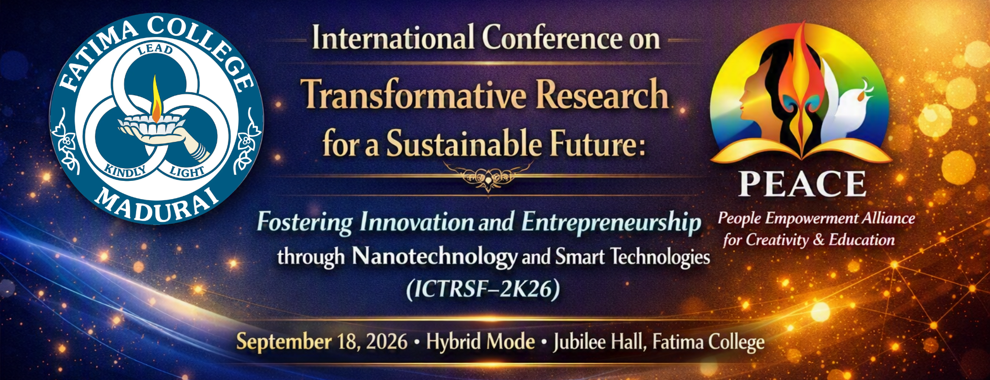 ICTRSF 2026 — International Conference on Transformative Research for a Sustainable Future, Fatima College Madurai in collaboration with PEACE USA